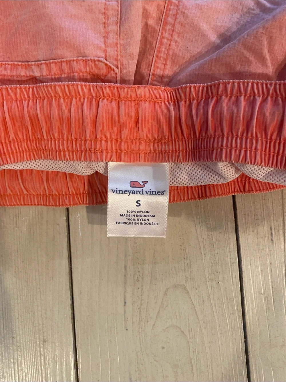 Vineyard Vines Coral Orange Swim Shorts with Logo Tag